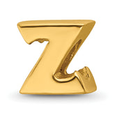 Sterling Silver Gold-plated Reflections Letter Z Bead