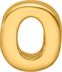 Sterling Silver Gold-Plated Letter O Bead with Polished Finish