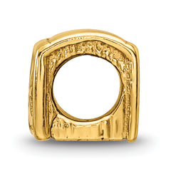 Sterling Silver Gold-Plated Bible Bead with Polished Finish Elegant Design