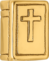 Sterling Silver Gold-Plated Bible Bead with Polished Finish Elegant Design