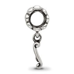 Sterling Silver 925 Love Note Dangle Bead with Antiqued Finish Charm