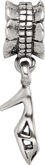 Sterling Silver 925 High Heel Dangle Bead with Antiqued Finish Elegant Charm
