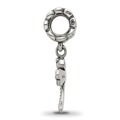 Sterling Silver 925 Dragonfly Dangle Bead with Antiqued Finish