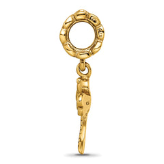 Sterling Silver Gold-Plated Dragonfly Dangle Bead with Polished Finish