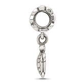 Sterling Silver 925 Turtle Dangle Bead with Antiqued Finish