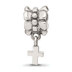 Sterling Silver 925 Antiqued Cross Dangle Bead Elegant and Solid Design