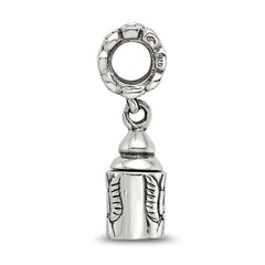 Sterling Silver 925 Angel Ash Dangle Bead with Antiqued Finish