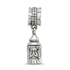 Sterling Silver 925 Angel Ash Dangle Bead with Antiqued Finish