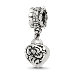 Sterling Silver Reflections Heart Ash Dangle Bead