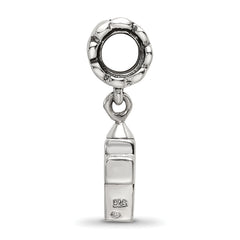 Sterling Silver 925 Dangle Bead with Antiqued Cross Charm