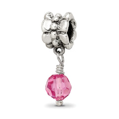 Sterling Silver Reflections Pink Preciosa Crystal Dangle Bead