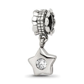 Sterling Silver Reflections CZ Star Dangle Bead