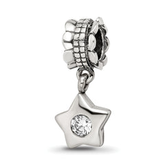 Sterling Silver Reflections CZ Star Dangle Bead