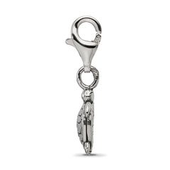 Sterling Silver 925 Turtle Dangle Bead with Antiqued Finish