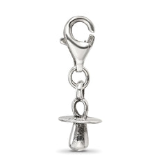 Sterling Silver 925 Dangle Baby Pacifier Bead with Antiqued Finish