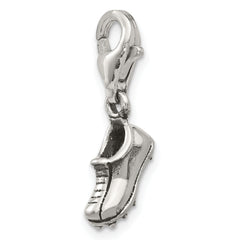 Sterling Silver 925 Dangle Sports Shoe Bead with Antiqued Finish