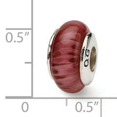 Sterling Silver Hand-blown Glass Bead with Antiqued Finish Elegant Design