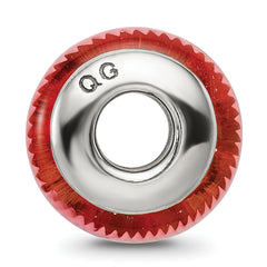 Sterling Silver 925 Antiqued Red Hand-Blown Glass Bead Elegant Craftsmanship