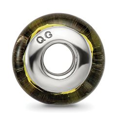 925 Sterling Silver Hand-Blown Glass Bead with Antique Finish