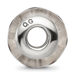 Sterling Silver 925 Antiqued Glass Bead with Hand-Blown Black Design