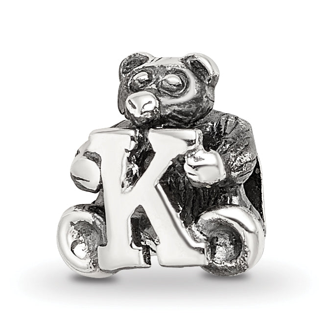 Sterling Silver Reflections Kids Letter K Bead