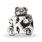 Sterling Silver Reflections Kids Letter K Bead