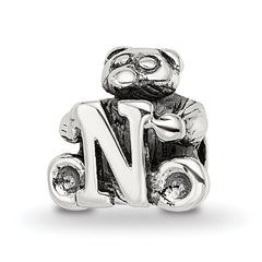 Sterling Silver Reflections Kids Letter N Bead