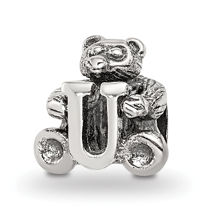 Sterling Silver Reflections Kids Letter U Bead