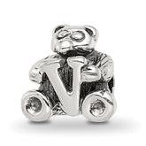 Sterling Silver Reflections Kids Letter V Bead
