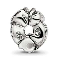 Sterling Silver 925 Kids Owl Clip Bead with Antiqued Finish