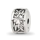Kids Collection Sterling Silver Reflections Floral Pattern Clip Bead