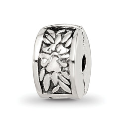 Kids Collection Sterling Silver Reflections Floral Pattern Clip Bead