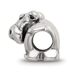 Sophia Jewelers Sterling Silver Kids Hippo Bead with Antiqued Finish 925