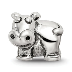 Sophia Jewelers Sterling Silver Kids Hippo Bead with Antiqued Finish 925