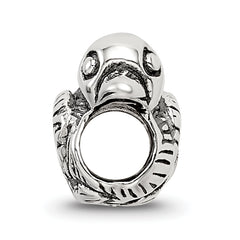 Sterling Silver 925 Kids Duck Bead with Antiqued Finish for Charm Bracelets