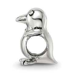 Sterling Silver 925 Kids Bird Bead Antiqued Solid Charm