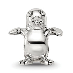 Sterling Silver 925 Kids Bird Bead Antiqued Solid Charm