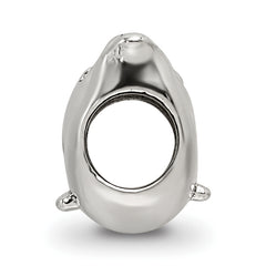 Sterling Silver 925 Kids Whale Bead with Antiqued Finish Solid and Casted