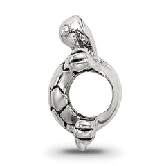 Sterling Silver 925 Kids Turtle Bead with Antiqued Finish Solid and Durable Design