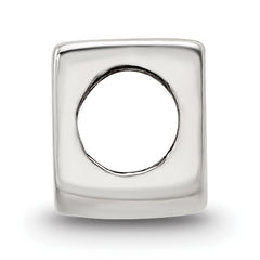 Sterling Silver 925 Kids Bead with Music Note Design Antiqued Finish