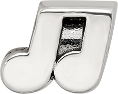 Sterling Silver 925 Kids Bead with Music Note Design Antiqued Finish