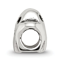 Sterling Silver 925 Kids Ghost Bead with Antiqued Finish Solid Design