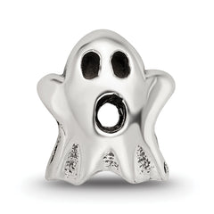 Sterling Silver 925 Kids Ghost Bead with Antiqued Finish Solid Design