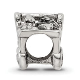 Sterling Silver 925 Kids Shopping Cart Bead with Antiqued Finish Solid Cast Design