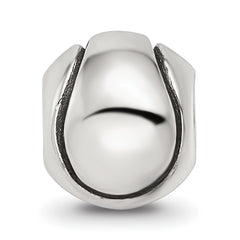 Sterling Silver 925 Antiqued Kids Tennis Ball Bead Solid Design