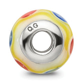 Sterling Silver Kids Yellow Hand-Blown Glass Bead with Polished Finish