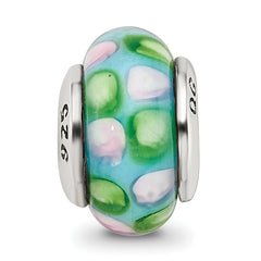 Sterling Silver Reflections Kids Blue Hand-blown Glass Bead