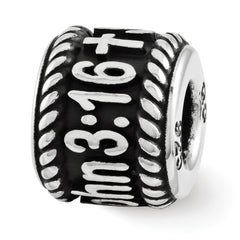 Sterling Silver Reflection Rope Boarder and Cross Personalized Bead