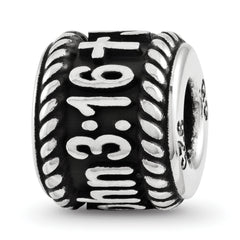 Sterling Silver Reflection Rope Boarder and Cross Personalized Bead