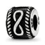 Sterling Silver Reflection Rope Boarder and Infinity Personalized Bead